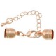 Metal Endkap set Ø 6mm with extension chain and lobster clasp Rosegold